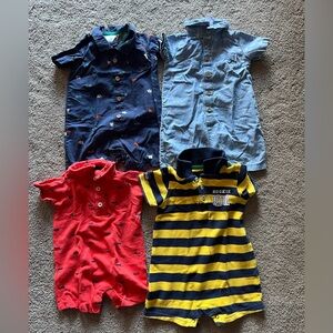 Kids Collared Rompers Set of 4